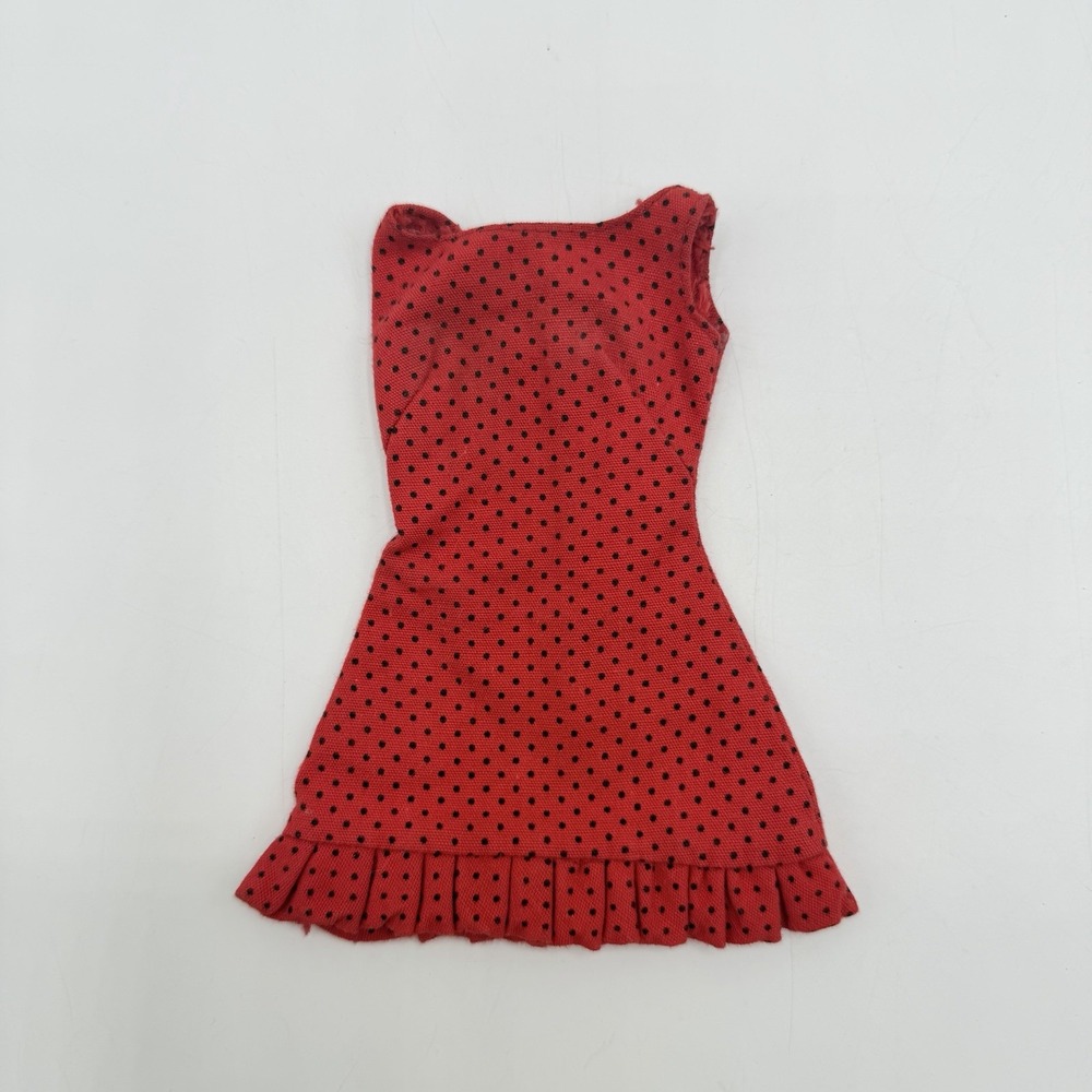 Vintage 1968 Barbie Sun Shiner #1877 Red Polka Dot Dress YKK Mattel